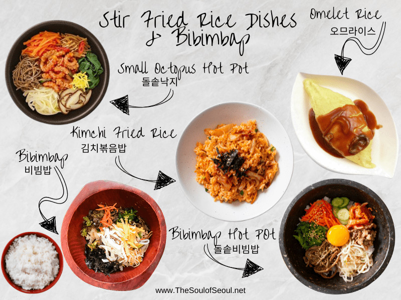 Cơm chiên Hàn Quốc, bibimbap Hàn Quốc, món ăn Hàn Quốc