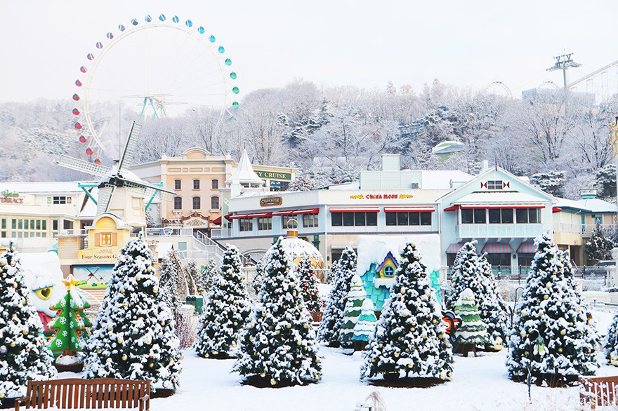 Công viên Everland khi được phủ tuyết